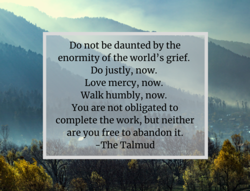 “Do not be daunted by the enormity of the world’s grief…”